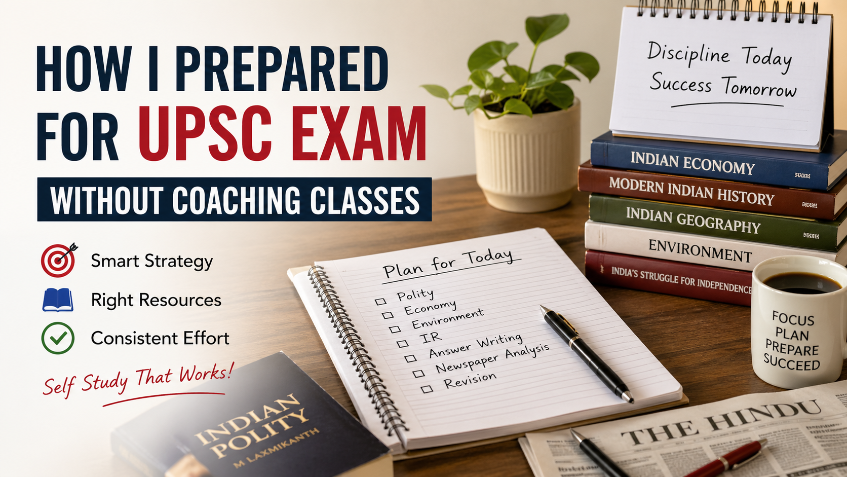 How I Prepared for UPSC Exam without Coaching Classes